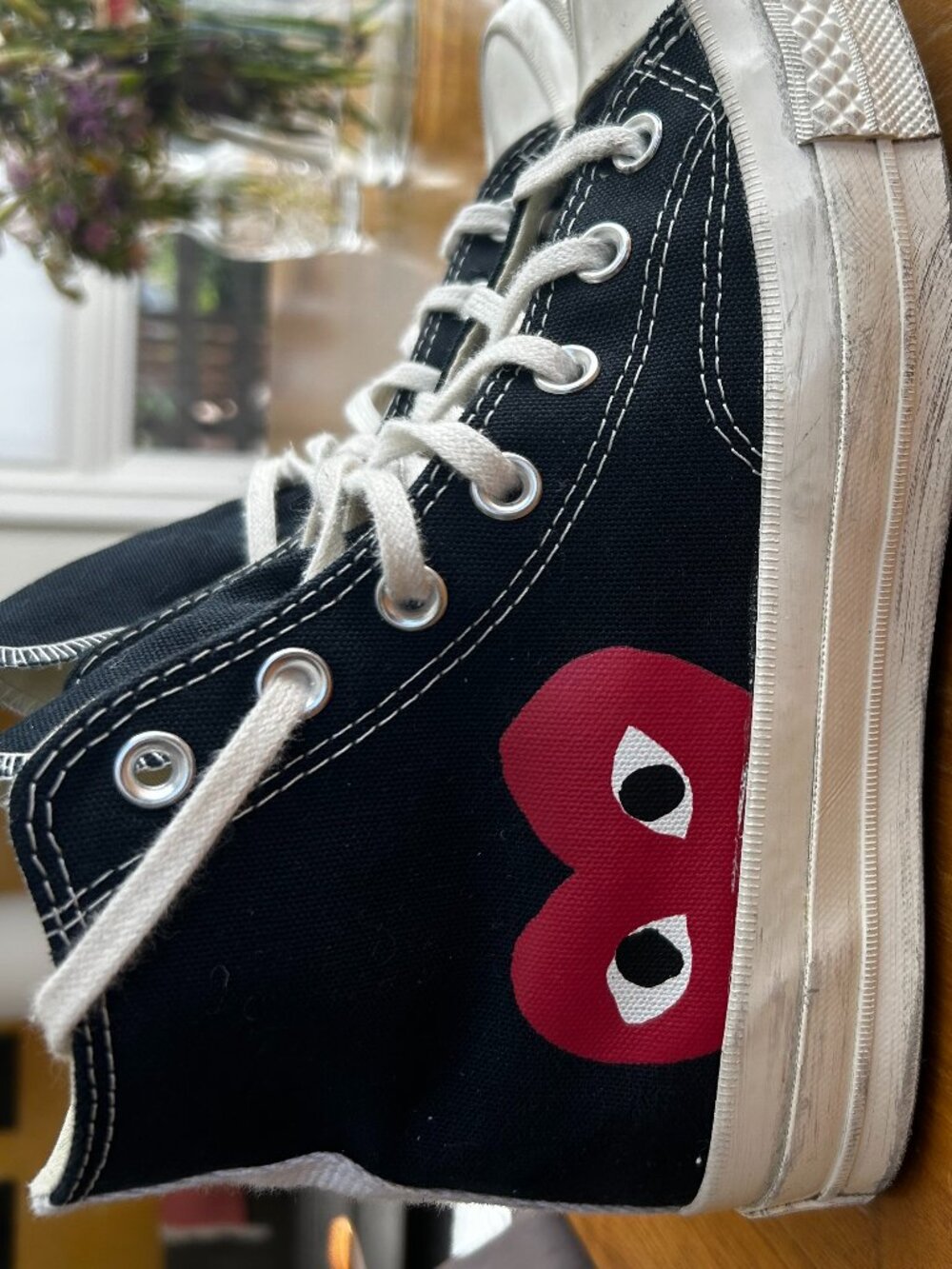 Comme Des Garcons PLAY x Converse Unisex Chuck Taylor High Top Sneakers - Picture 2 of 9